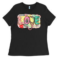 Black love nursing leopard background Ladies Tee - CowGirlArtShop