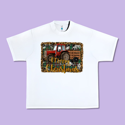 Merry Christmas Farm Tractor Urban Heavy Tee Designed By Ranaportraitstore