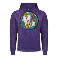 Cloud Purple baseball with sunflower round earrings Vintage Hoodie - BundleAndBundleShop