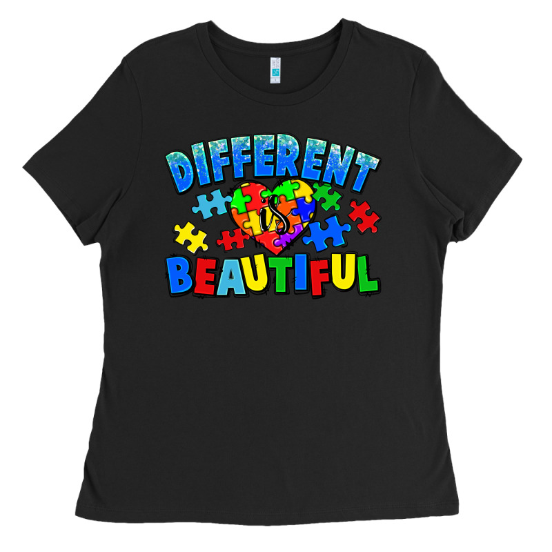Different Is Beautiful Autism Ladies Tee by CowGirlArtShop | Teevron