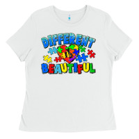 White Different is beautiful Autism Ladies Tee - CowGirlArtShop