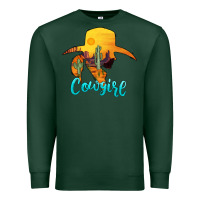 Sports Green cowgirl western Premium Sweatshirt - AdoDesignShop