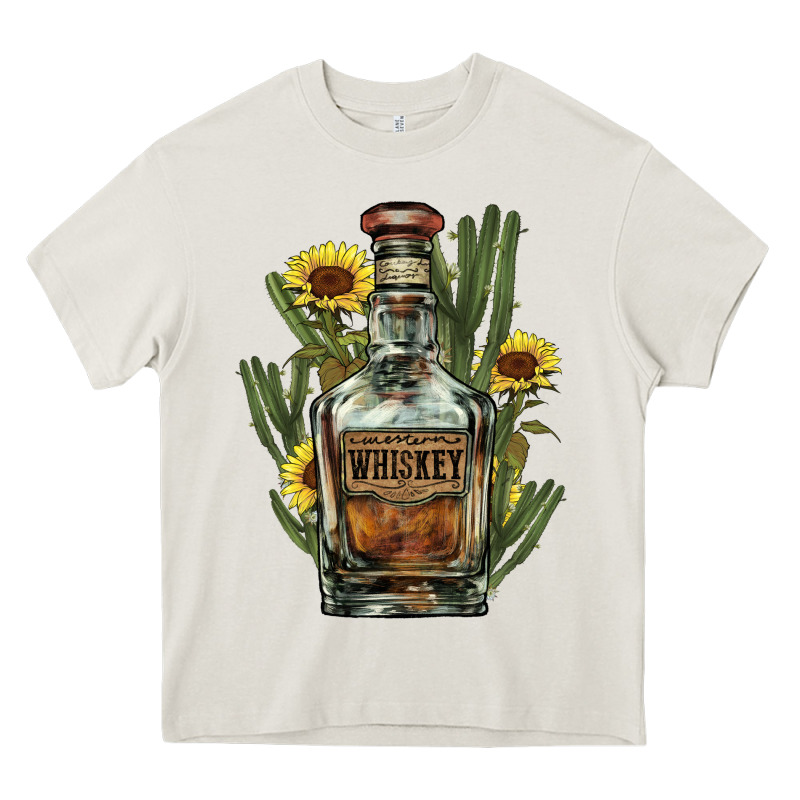 Western Whiskey Bottle Heavy Core Tee by HowdyJamesFarm | Teevron