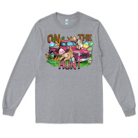 Heather Grey on the hunt truck Long Sleeve Tee - FaDigitalArtStudio