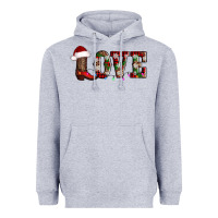 Heather Grey love christmas boots Heavyweight Hoodie - AdoDesignShop