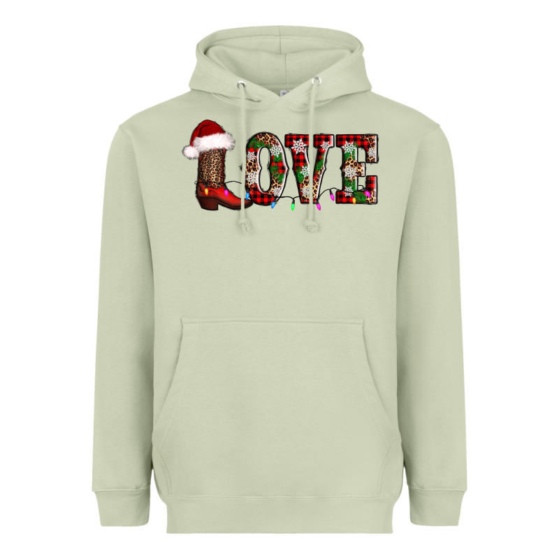 Love Christmas Boots Heavyweight Hoodie by AdoDesignShop | Teevron