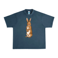 Midnight Navy Bunny Easter Urban Heavy Tee - OliviaCreatesArt