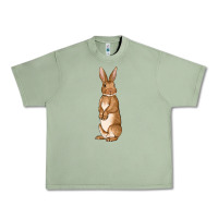 Oil Green Bunny Easter Urban Heavy Tee - OliviaCreatesArt