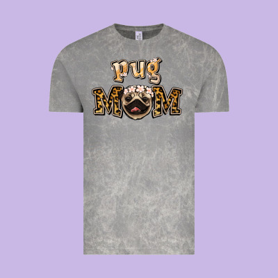 Pug Mom Vintage Tee Designed By Jasminsmagicworld