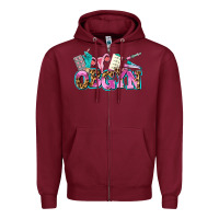 Burgundy obgyn Zipper Hoodie - AdoDesignShop