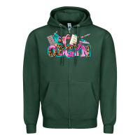Sports Green obgyn Zipper Hoodie - AdoDesignShop