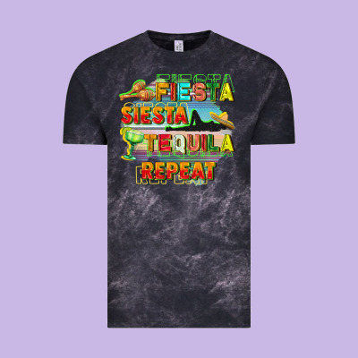 Fiesta Siesta Tequila Repeat Vintage Tee Designed By Fadigitalartstudio