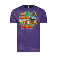 Cloud Purple Fiesta siesta tequila repeat Vintage Tee - FaDigitalArtStudio