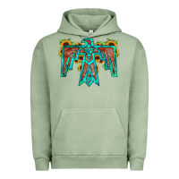 Pigment Oil Green thunderbird Urban Hoodie - JahusDesignShop