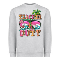 Heather Grey teacher off duty Heavyweight Sweatshirt - AdoDesignShop