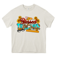 Cream blessed teacher Heavy Core Tee - RanaPortraitStore