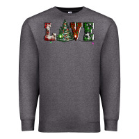 Charcoal Heather love christmas tree Premium Sweatshirt - AdoDesignShop