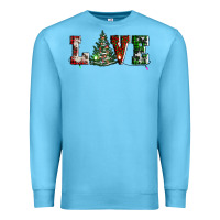 Ocean Blue love christmas tree Premium Sweatshirt - AdoDesignShop