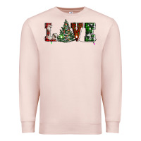 Pale Pink love christmas tree Premium Sweatshirt - AdoDesignShop