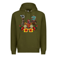 Army Green farm life rooster Premium Hoodie - SublimationCraftShop
