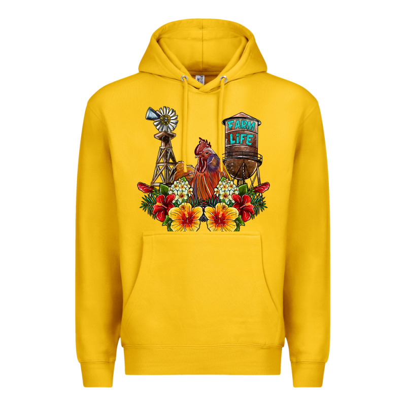 Farm Life Rooster Premium Hoodie by SublimationCraftShop | Teevron