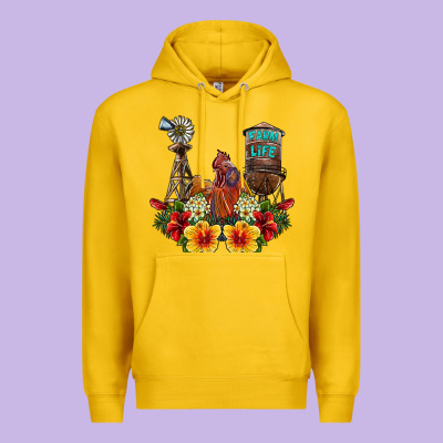 Farm Life Rooster Premium Hoodie Designed By Sublimationcraftshop