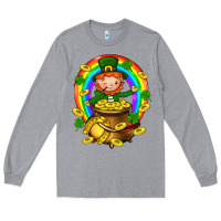 Heather Grey Dwarf Cauldron St. Patricks Long Sleeve Tee - BundleAndBundleShop