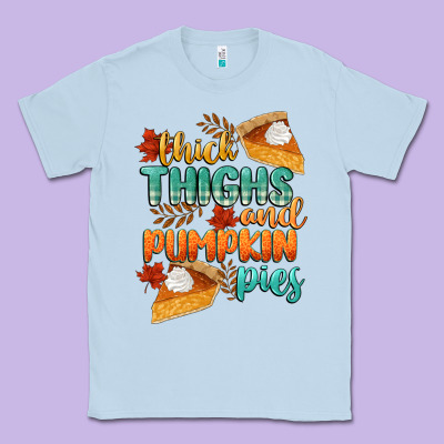 Thick Thighs And Pumpkin Pies Classic Tee Designed By Cowgirlartshop