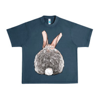 Midnight Navy Easter bunny back view Urban Heavy Tee - OliviaCreatesArt