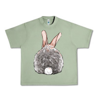 Oil Green Easter bunny back view Urban Heavy Tee - OliviaCreatesArt