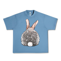 Pebble Blue Easter bunny back view Urban Heavy Tee - OliviaCreatesArt