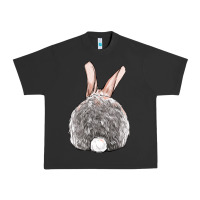Pigment Black Easter bunny back view Urban Heavy Tee - OliviaCreatesArt
