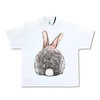 White Easter bunny back view Urban Heavy Tee - OliviaCreatesArt