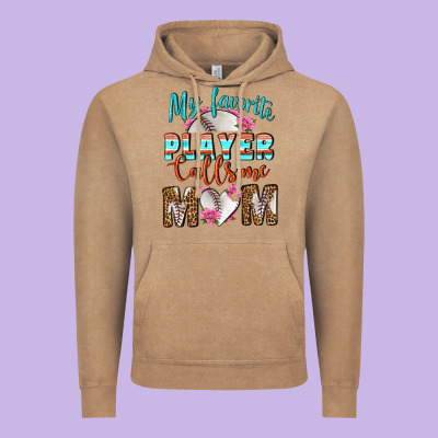 My Favorite Player Calls Me Mom Vintage Hoodie Designed By Bundleandbundleshop