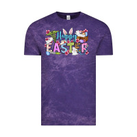 Cloud Purple Happy Easter Nurse Vintage Tee - OliviaCreatesArt