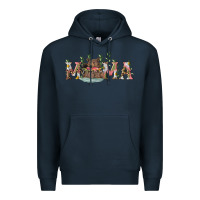 Navy Mama with bear and daisy Premium Hoodie - RanaPortraitStore