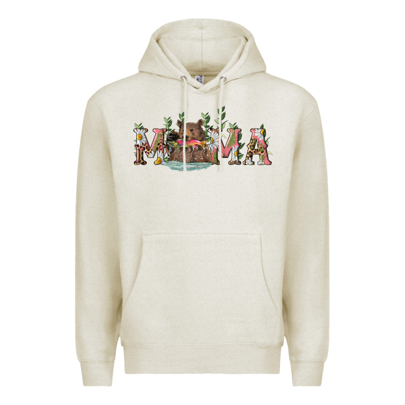 Mama With Bear And Daisy Premium Hoodie by RanaPortraitStore | Teevron