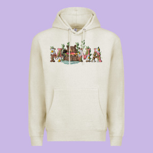 Mama With Bear And Daisy Premium Hoodie Designed By Ranaportraitstore