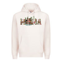 Pale Pink Mama with bear and daisy Premium Hoodie - RanaPortraitStore