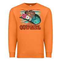 Carrot cowgirl hat flowers leopard and  leather Premium Sweatshirt - AdoDesignShop