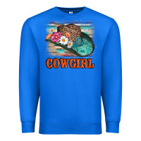 True Royal cowgirl hat flowers leopard and  leather Premium Sweatshirt - AdoDesignShop