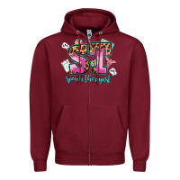 Burgundy speech therapist Zipper Hoodie - AdoDesignShop