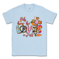 Dusty Blue oh how he loves us Classic Tee - CowGirlArtShop