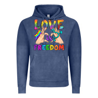 Vintage Denim Love Is Freedom Vintage Hoodie - BundleAndBundleShop