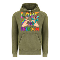 Vintage Olive Love Is Freedom Vintage Hoodie - BundleAndBundleShop