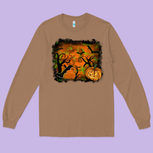 Halloween Backround Long Sleeve Tee Designed By Ranaportraitstore