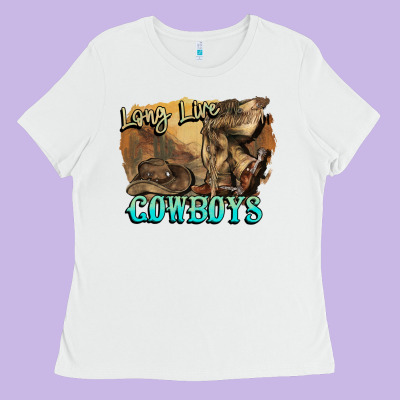 Long Live Cowboys Boots Hat Ladies Tee Designed By Howdyjamesfarm