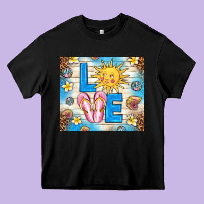 Summer Love Heavy Core Tee Designed By Tumblerdesignbyshophia