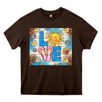 Chocolate Brown summer love Heavy Core Tee - TumblerDesignByShophia