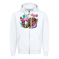 White ob Zipper Hoodie - AdoDesignShop